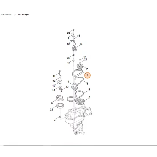 STIHL Glebogryzarka MH445.0 Pasek wieloklinowy 6241 711 5001